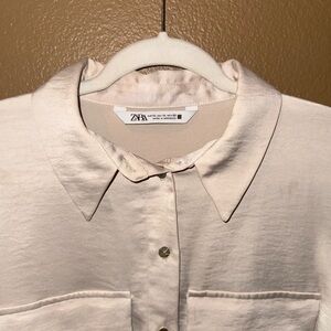 Zara Ivory Satin Shirt